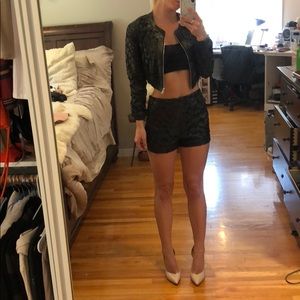 Bebe 2 piece jacket and short set